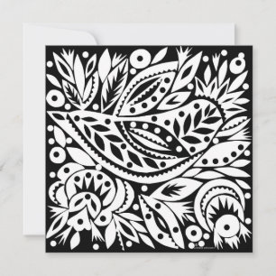 Tarjeta BW Bird Papercut Card