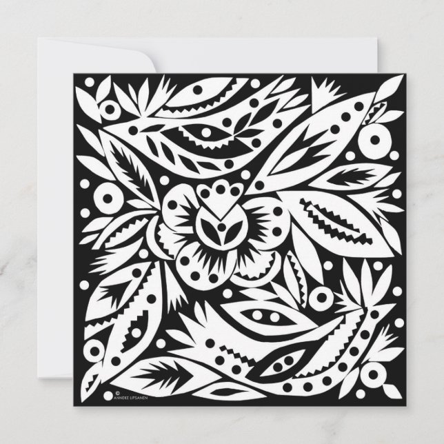 Tarjeta BW Birds Papercut Card (Anverso)