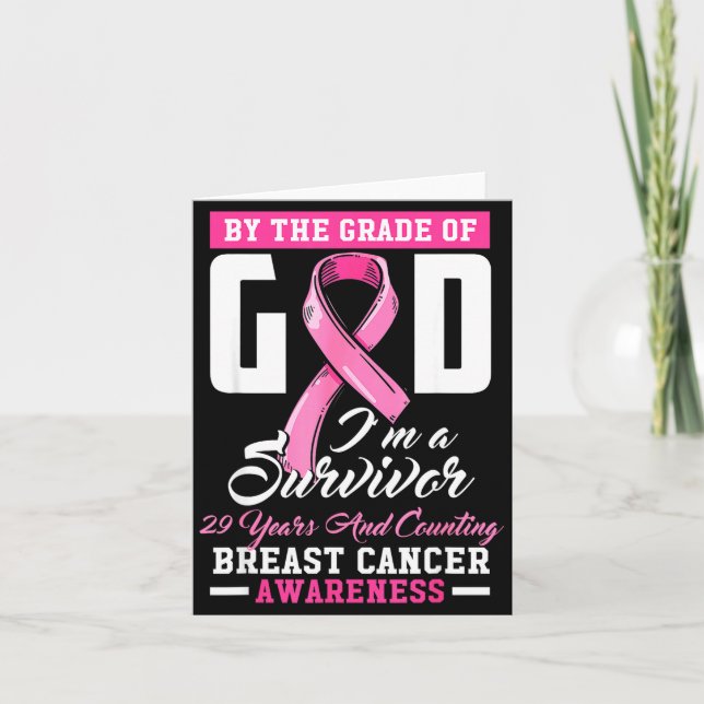 Tarjeta By The Grace Of God Survivor 29 Year Breast Cancer (Anverso)