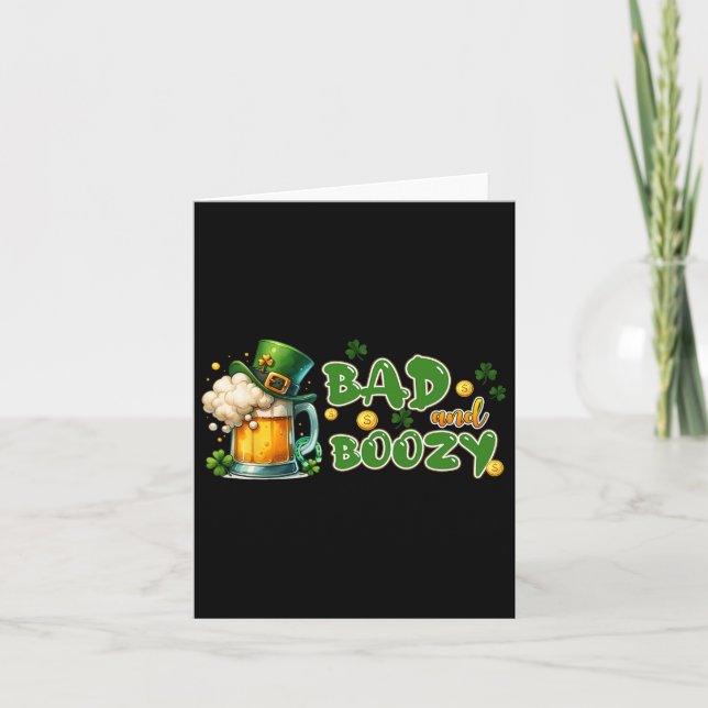 Tarjeta Byd Y Boozy St Patricks Day Funny Irish St Paddy (Anverso)