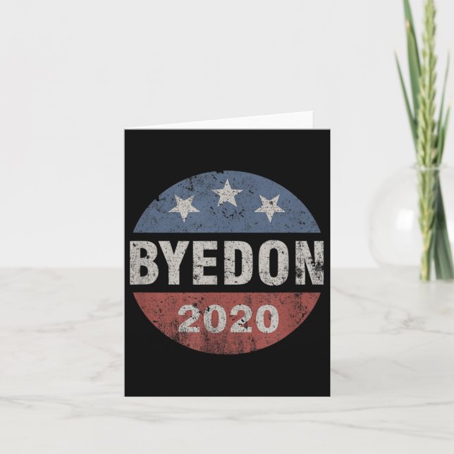 Tarjeta Bye Don 2020 Byedon Button Funny Joe Biden Anti (Anverso)