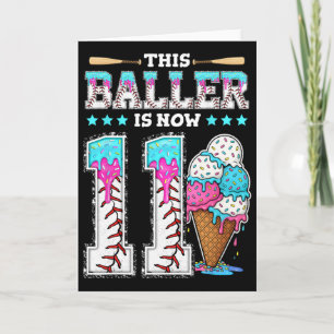 Tarjeta Byller Cumple Ahora 11 Años Drip De Helado Cumplea