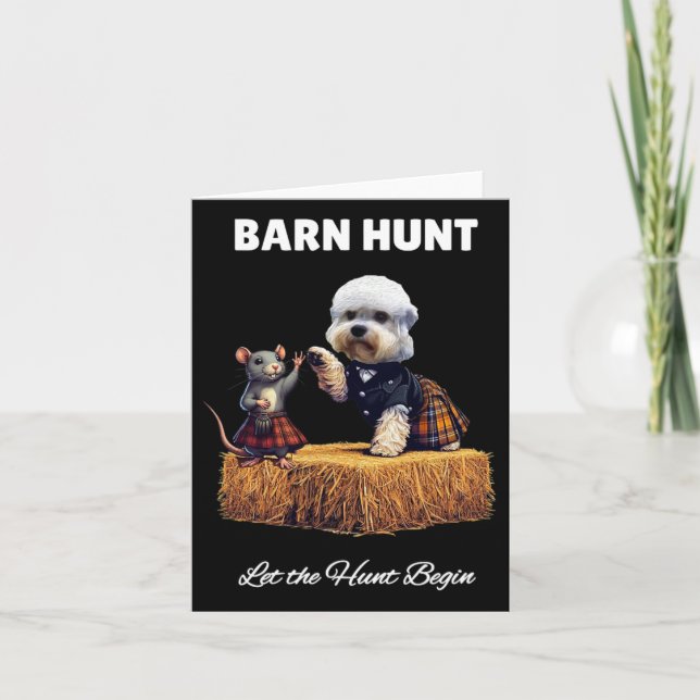 Tarjeta Byrn Hunt Lover - Rat Cute Y Dandie Dinmont Dog (Anverso)