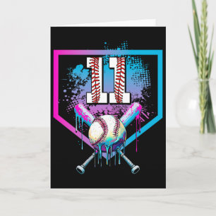Tarjeta Bysebyll Drip 11 cumpleaños Home Plate Niño Juvent