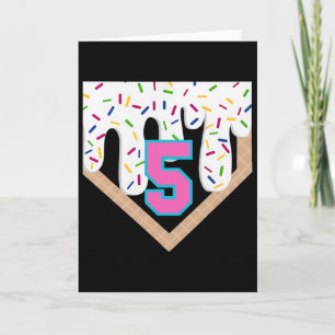Tarjeta Bysebyll Drip 5.º Cumpleaños Home Plate Niños Juve