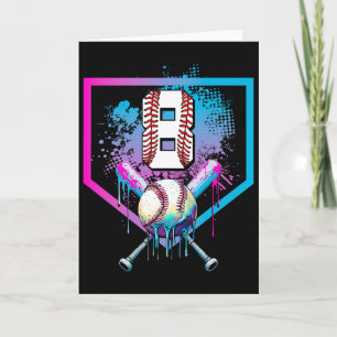 Tarjeta Bysebyll Drip 8º Cumpleaños Home Plate Niños Juven