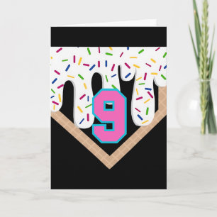 Tarjeta Bysebyll Drip 9º Cumpleaños Home Plate Niños Juven