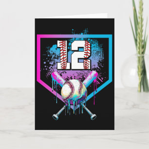 Tarjeta Bysebyll Drip Cumpleaños 12 Home Plate Niño Juvent