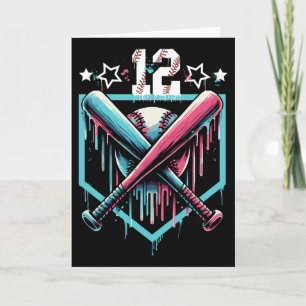 Tarjeta Bysebyll Drip cumpleaños número 12 chicos número 1