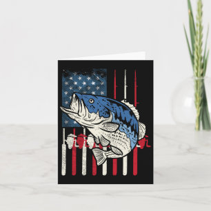 Tarjeta Byss Fish Bandera Estadounidense Patriótica Pescad