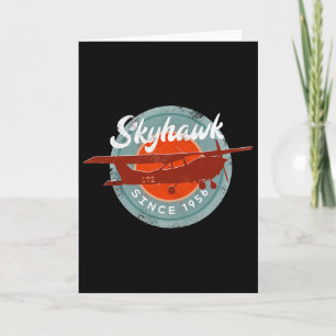 Tarjeta C172 Skyhawk Avión Antiguo Retro Piloto Volador Re
