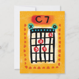 Tarjeta C7 Guitar Chord Greeting Card - Música colorida