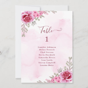 Tarjeta C de Asientos de Boda Floral Minimalista d