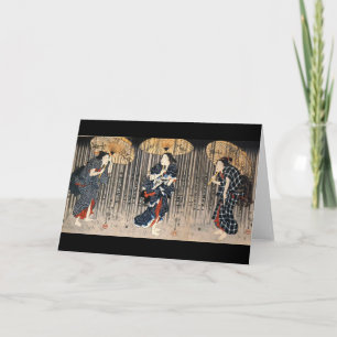 Tarjeta C. de pintura japonesa 1800's