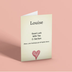 Tarjeta C-Section Good Luck Funny Personalizable