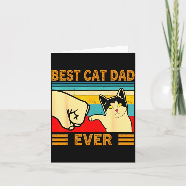 Tarjeta Ca Men Cat Dad Ever Funny Cat Lover Gift  (Anverso)