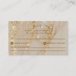 Tarjeta Ca RSVP de Boda con tinta de alcohol elega