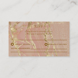 Tarjeta Ca RSVP de Boda con tinta de alcohol elega