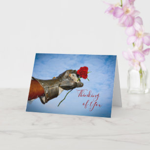 Tarjeta Caballero con corazón - Pensando en Ti