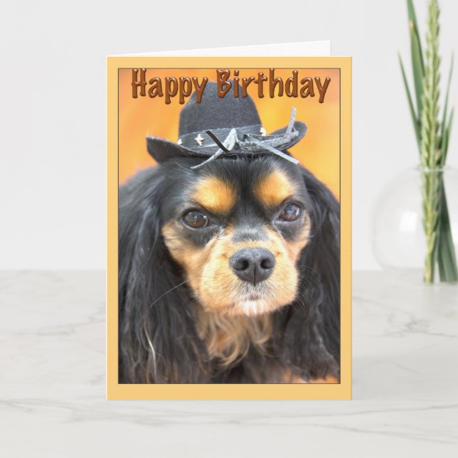 Tarjeta Caballero de cumpleaños feliz de Occidente Rey Cha (Anverso)
