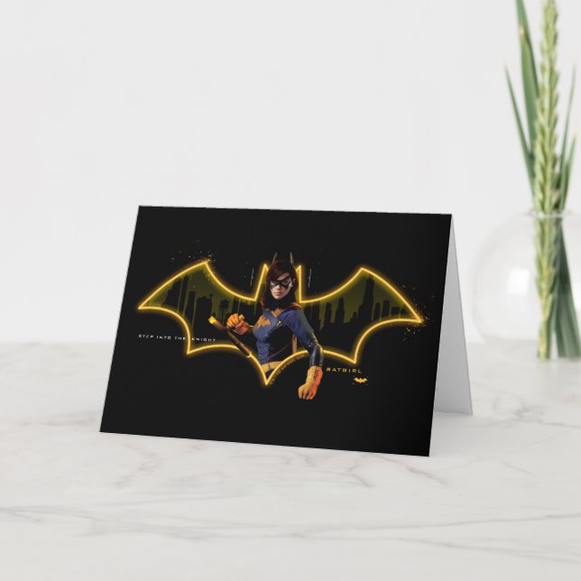 Tarjeta Caballeros góticos, chica con logo (Anverso)