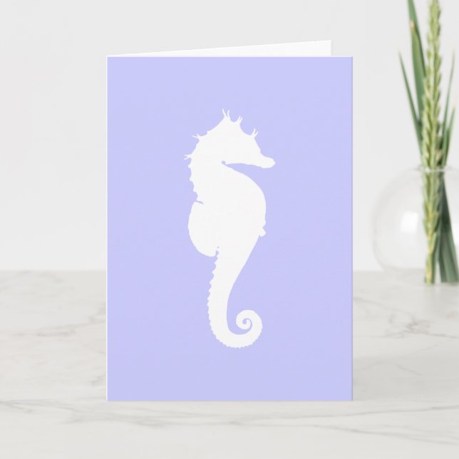 Tarjeta Caballito de mar blanco y pervinca (Anverso)