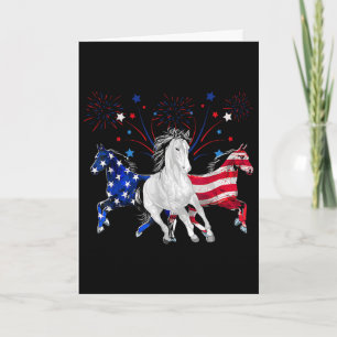 Tarjeta Caballo 4 de julio Bandera Patriótica Americana