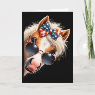 Tarjeta Caballo 4 De Julio Caballo Patriótico Con Lazo Usa