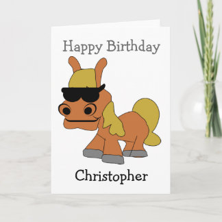 Tarjeta Caballo Añadir Nombre Cumpleaños