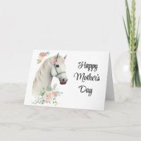 Caballo Blanco Elegante Boho Floral - Día de la Ma