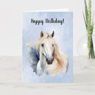 Tarjeta Caballo Blanco Feliz cumpleaños