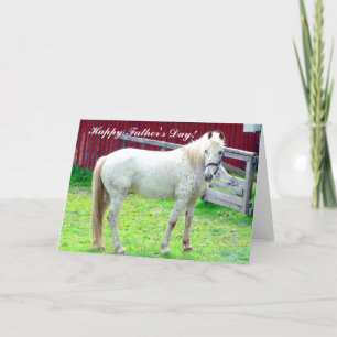 Tarjeta Caballo blanco feliz del día de padre