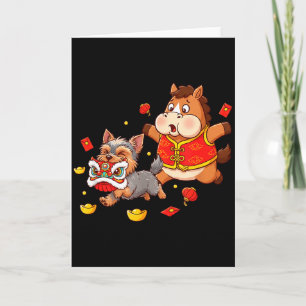 Tarjeta Caballo Chino Yorkshire Terrier Hombres Mujeres Fe