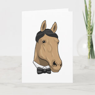 Tarjeta Caballo como caballero con corbata de moño