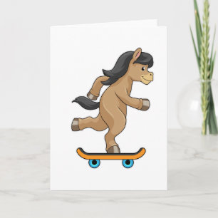 Tarjeta Caballo como patinador con monopatín