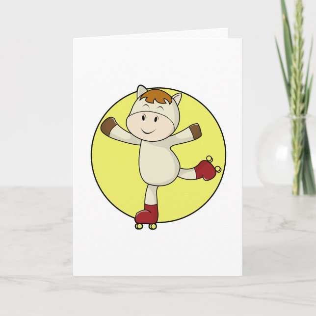 Tarjeta Caballo como patinador en línea & patines en línea (Anverso)