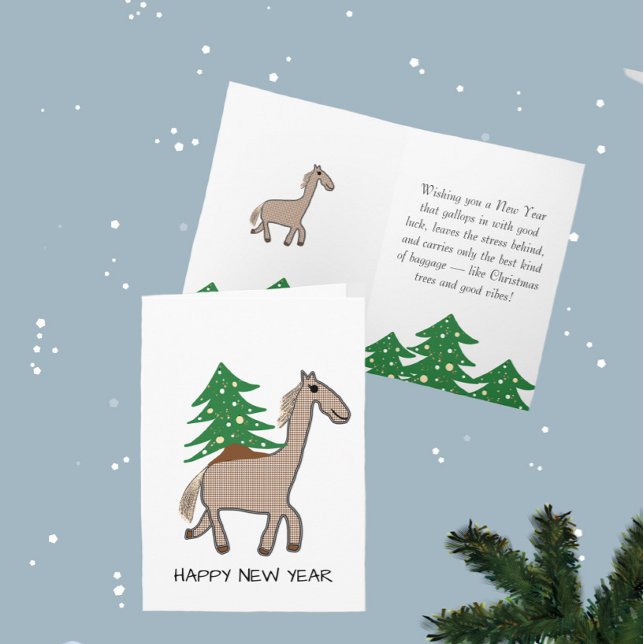 Tarjeta Caballo con árbol de Navidad (Subido por el creador)