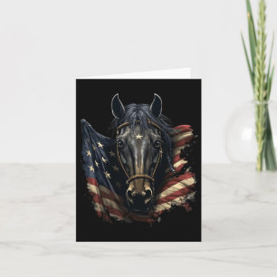 Tarjeta Caballo Con Bandera De Eeuu Caballo De Caballo En