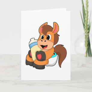 Tarjeta Caballo con biberón