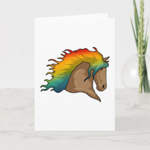 Tarjeta Caballo con Cabellos de Arcoíris