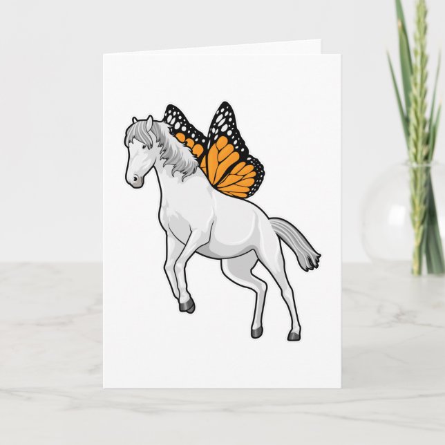 Tarjeta Caballo con mariposa (Anverso)