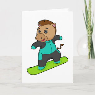 Tarjeta Caballo con Snowboard