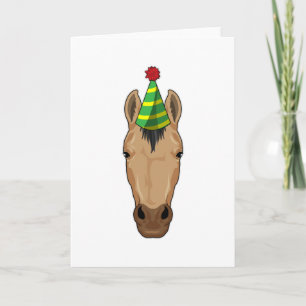 Tarjeta Caballo con sombrero de fiesta