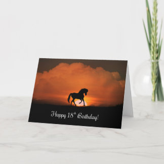 Tarjeta Caballo con temas felices 18 cumpleaños