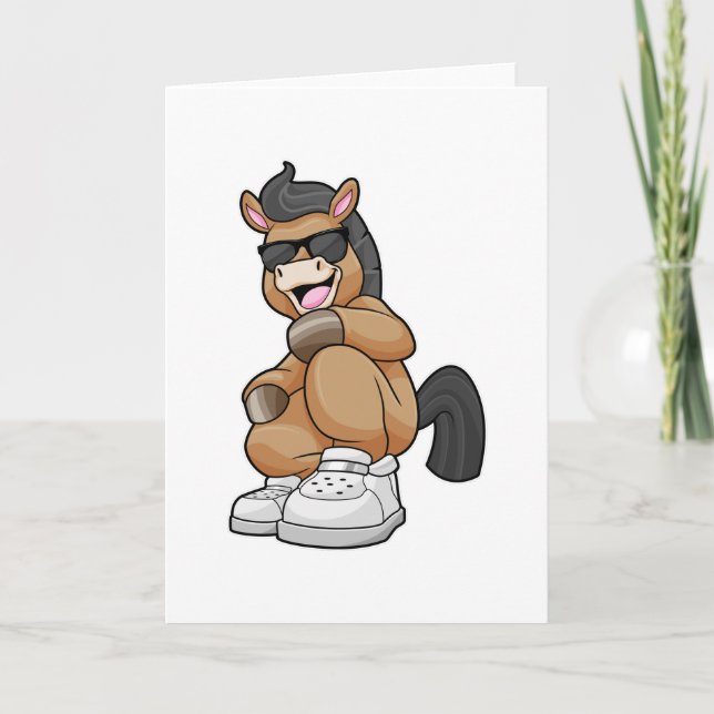Tarjeta Caballo con zapatos grandes (Anverso)