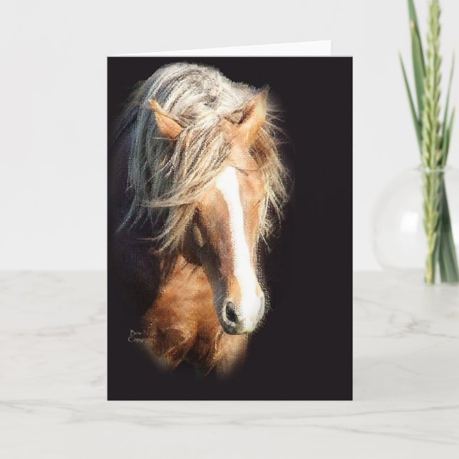 Tarjeta Caballo contra negro (Anverso)