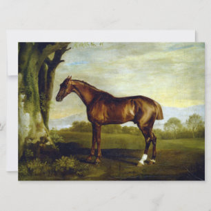 Tarjeta Caballo de carreras castaño en un paisaje (George 