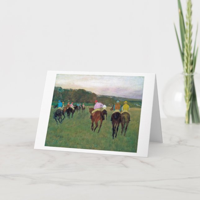 Tarjeta Caballo de carreras Longchamp, Edgar Degas (Anverso)