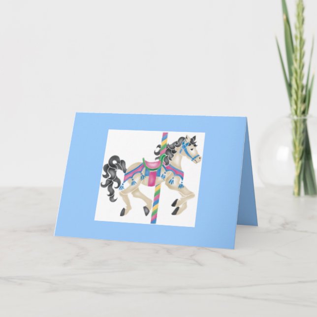 Tarjeta Caballo de Carrusel - Feliz cumpleaños (Anverso)
