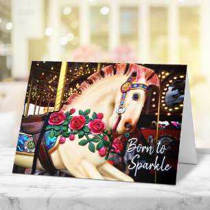 Tarjeta Caballo de Carrusel Nacido para Brillar Fotografía